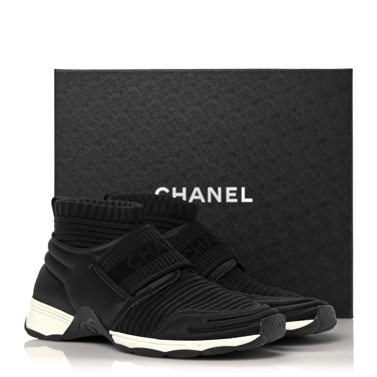 Stretch Fabric CC Sneakers 38.5 Black