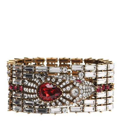 Gucci Crystals Snake Bracelet White Red 1 of 6