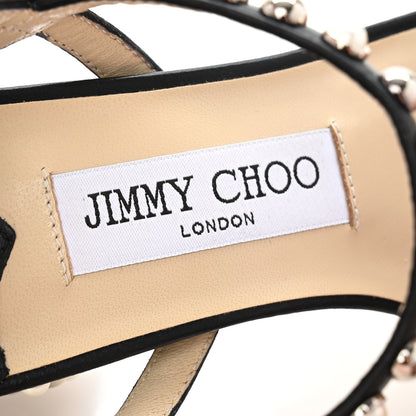 Jimmy Choo Nappa Dome Studs Aadra 45 Sandals 37 Black 8 of 9