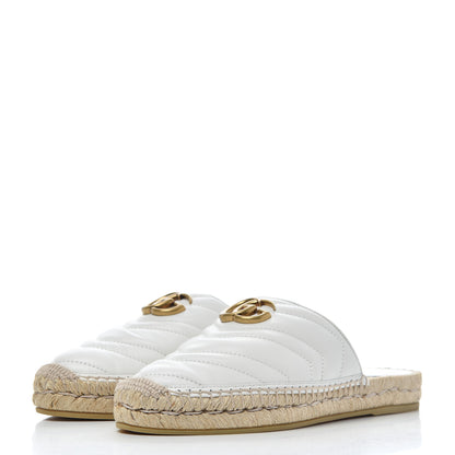 Gucci Nappa Matelasse GG Marmont Espadrille Slippers 38.5 Great White 3 of 9