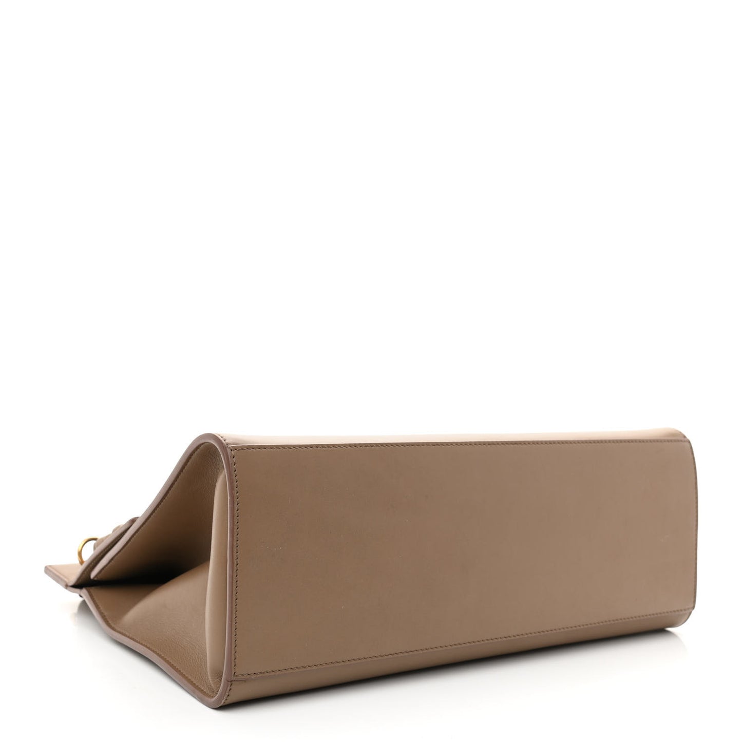 Calfskin Large Whip Top Handle Shoulder Bag Taupe