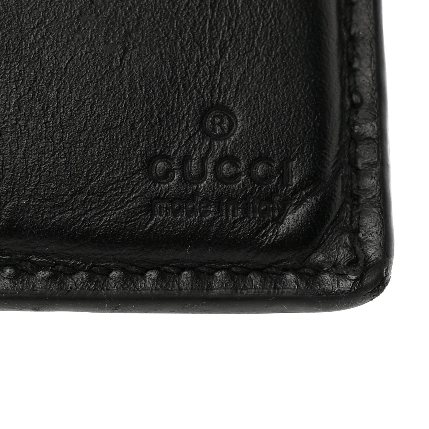 Gucci Guccissima Signature Web New Web Bi-Fold Coin Wallet Black 6 of 7