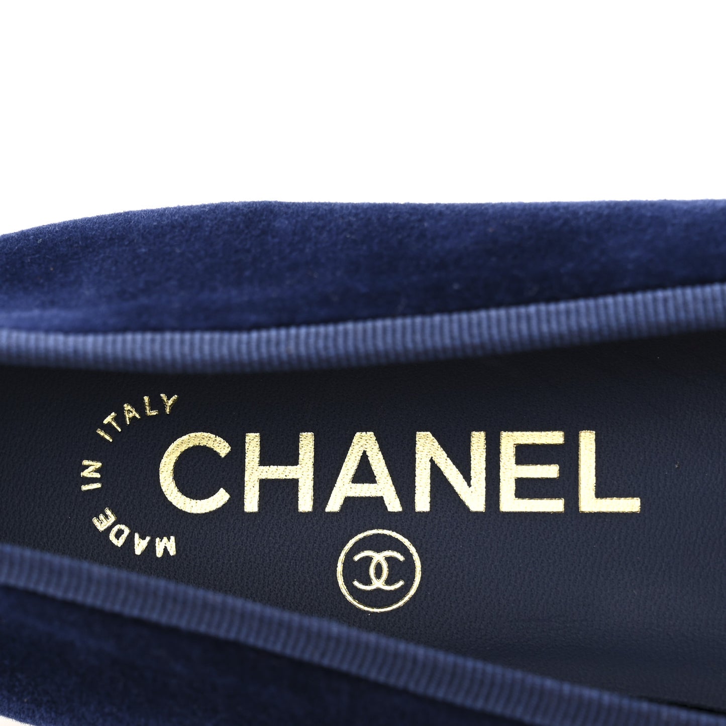Velvet Patent Calfskin Cap Toe Ballerina Flats 37.5 Navy Black
