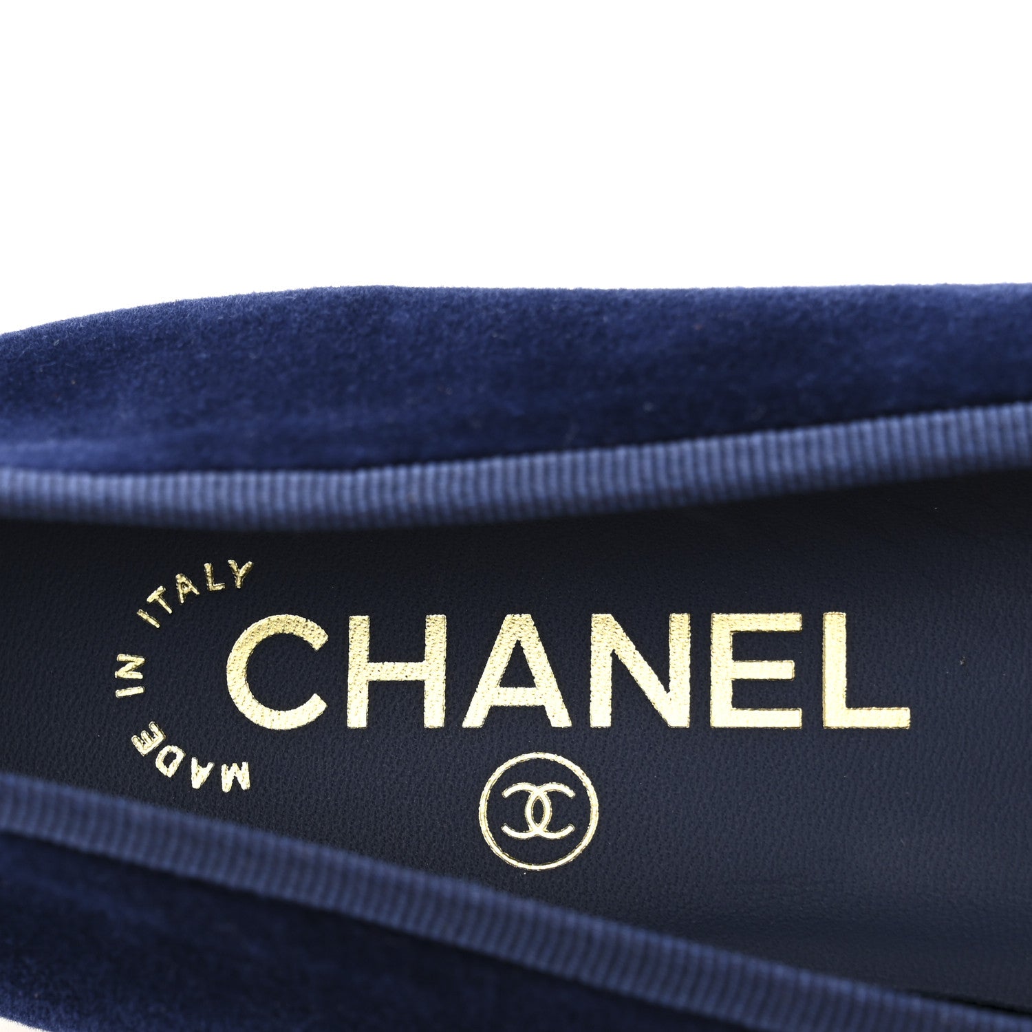 Chanel Velvet Patent Calfskin Cap Toe Ballerina Flats 37.5 Navy Black 8 of 10