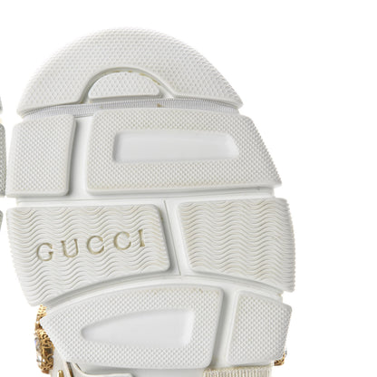 Gucci X SEGA Mesh Calfskin Suede Removable Crystals Womens Flashtrek Sneakers 38.5 Great White 8 of 9
