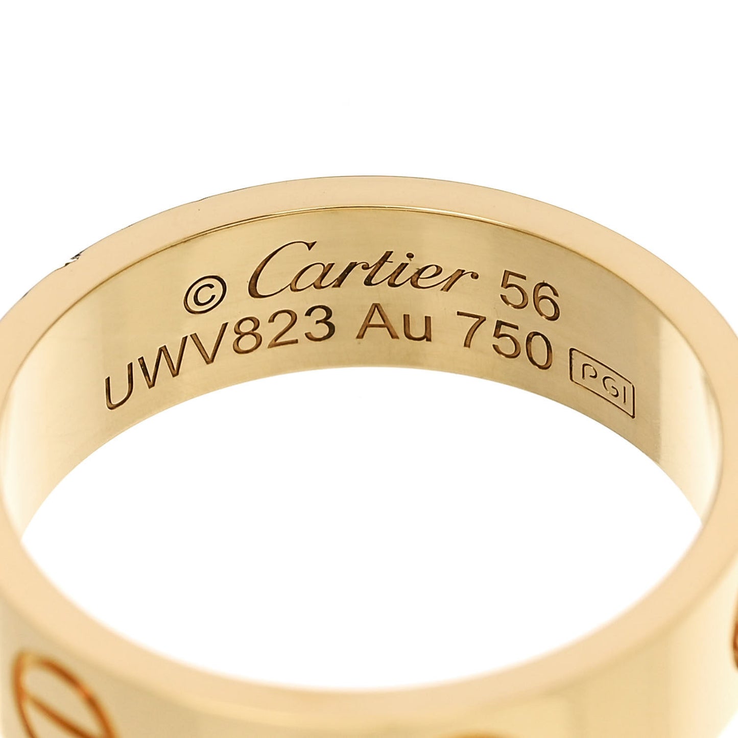 18K Yellow Gold 5.5mm LOVE Ring 56 7.75