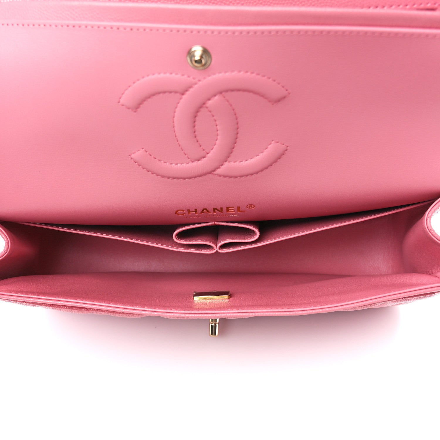 Chanel Caviar Quilted Medium Double Flap Pink 5 of 13