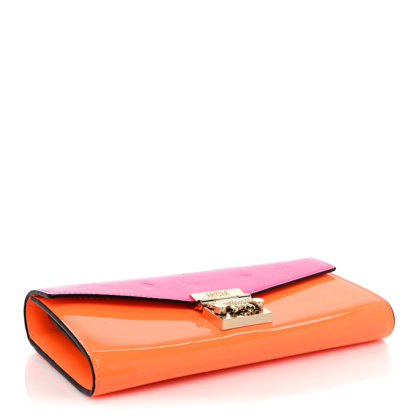 Patent Two Tone Patricia Wallet On Chain Pink Orange