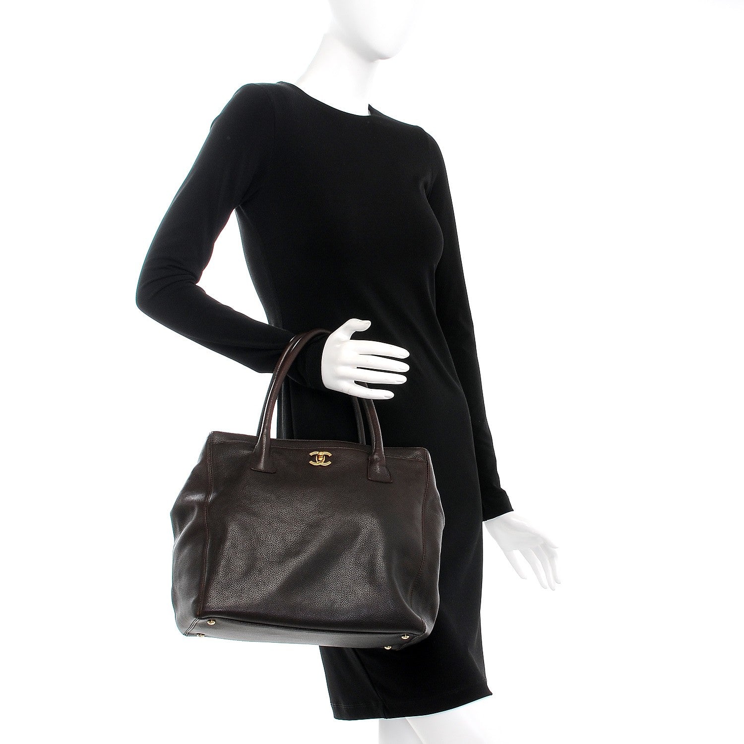 Chanel Calfskin Tall Cerf Tote Brown 2 of 25