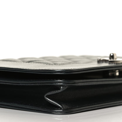 Chanel Caviar Quilted Vintage Mademoiselle Wallet On Chain WOC Dark Grey 9 of 11