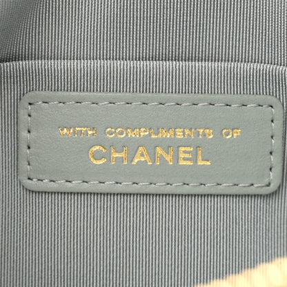 Chanel Satin Quilted Small Chanel 19 Pouch Gray 6 of 8