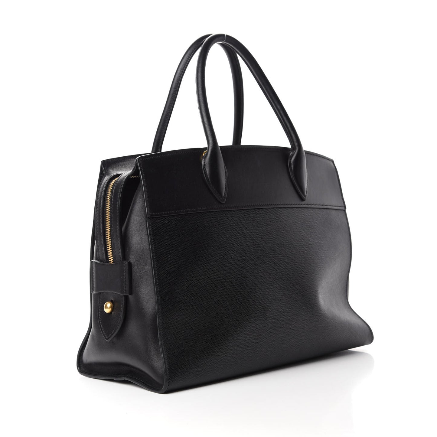 Saffiano City Calfskin Medium Esplanade Tote Black