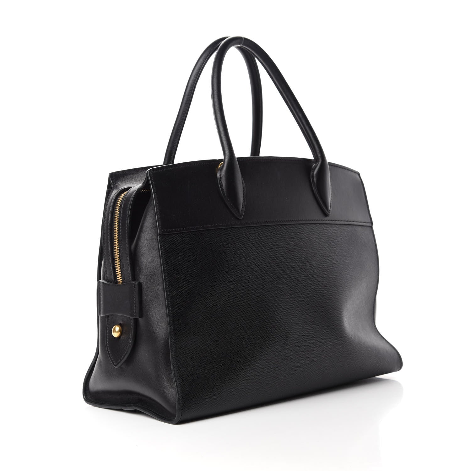 Prada Saffiano City Calfskin Medium Esplanade Tote Black 3 of 10