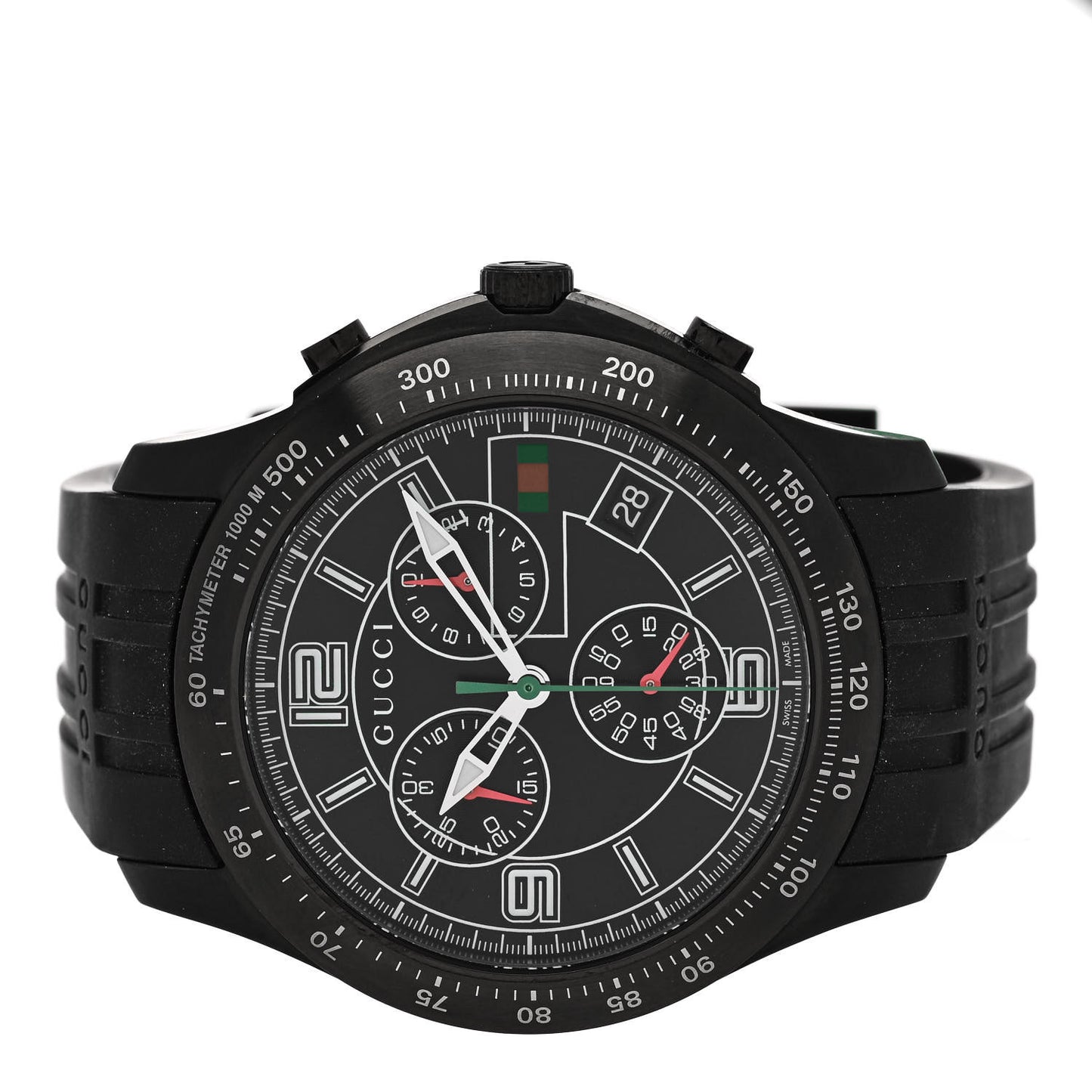 PVD Stainless Steel 44mm G-Timeless Chronograph Quartz Watch Black