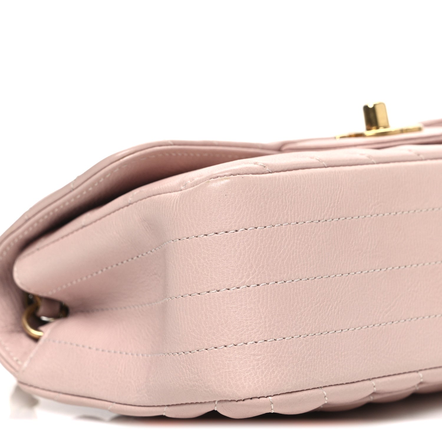 Chanel Calfskin Chevron Quilted Mini Rectangular Flap Light Pink 9 of 10