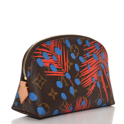 Louis Vuitton Monogram Jungle Dots Cosmetic Pouch Coquelicot Denim 3 of 6