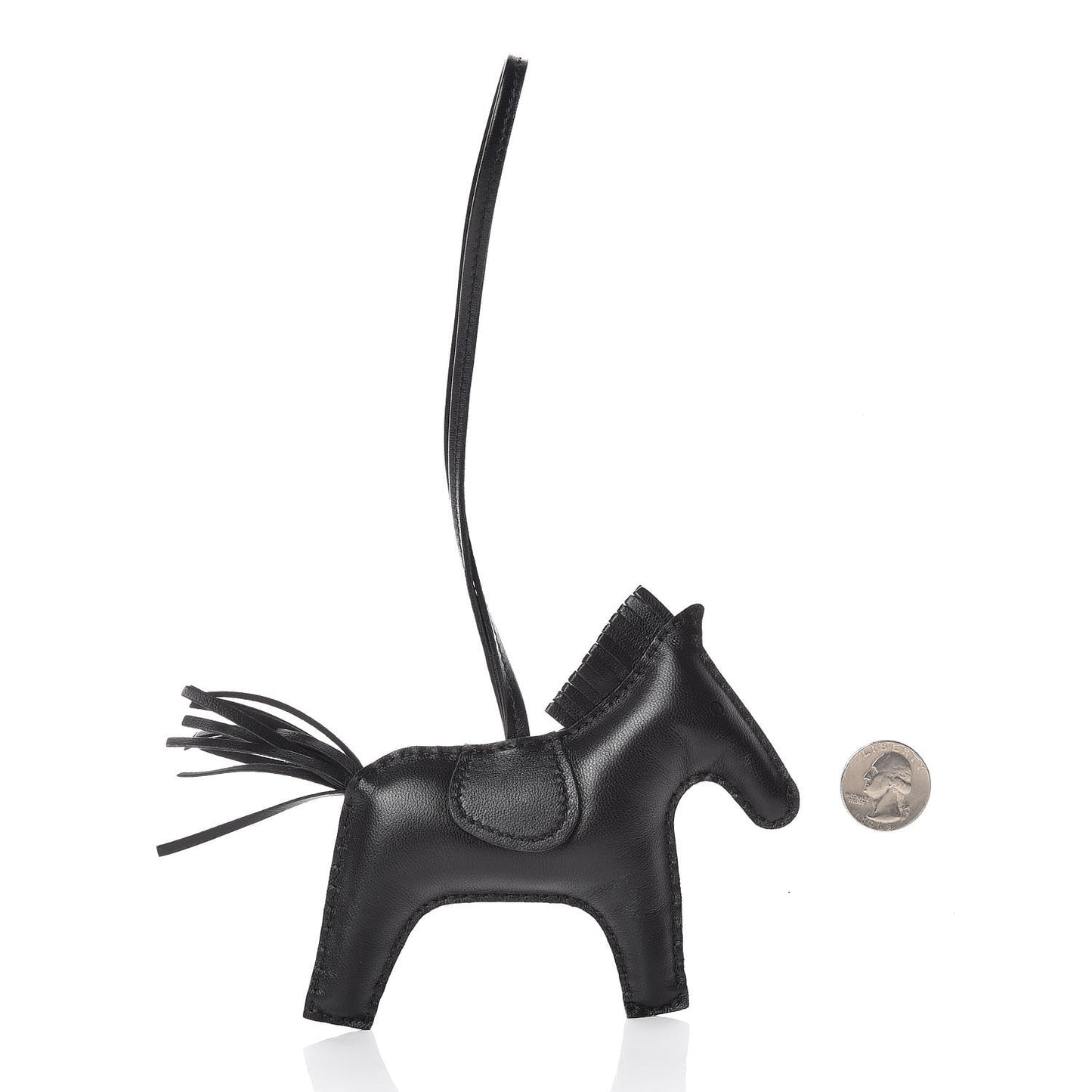Milo Lambskin Grigri Rodeo Horse Bag Charm MM So Black