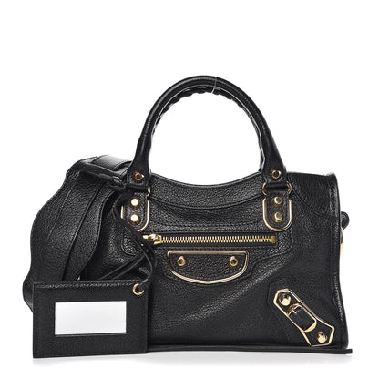 Balenciaga Chevre Gold Metallic Edge Hardware Mini City Black 1 of 7