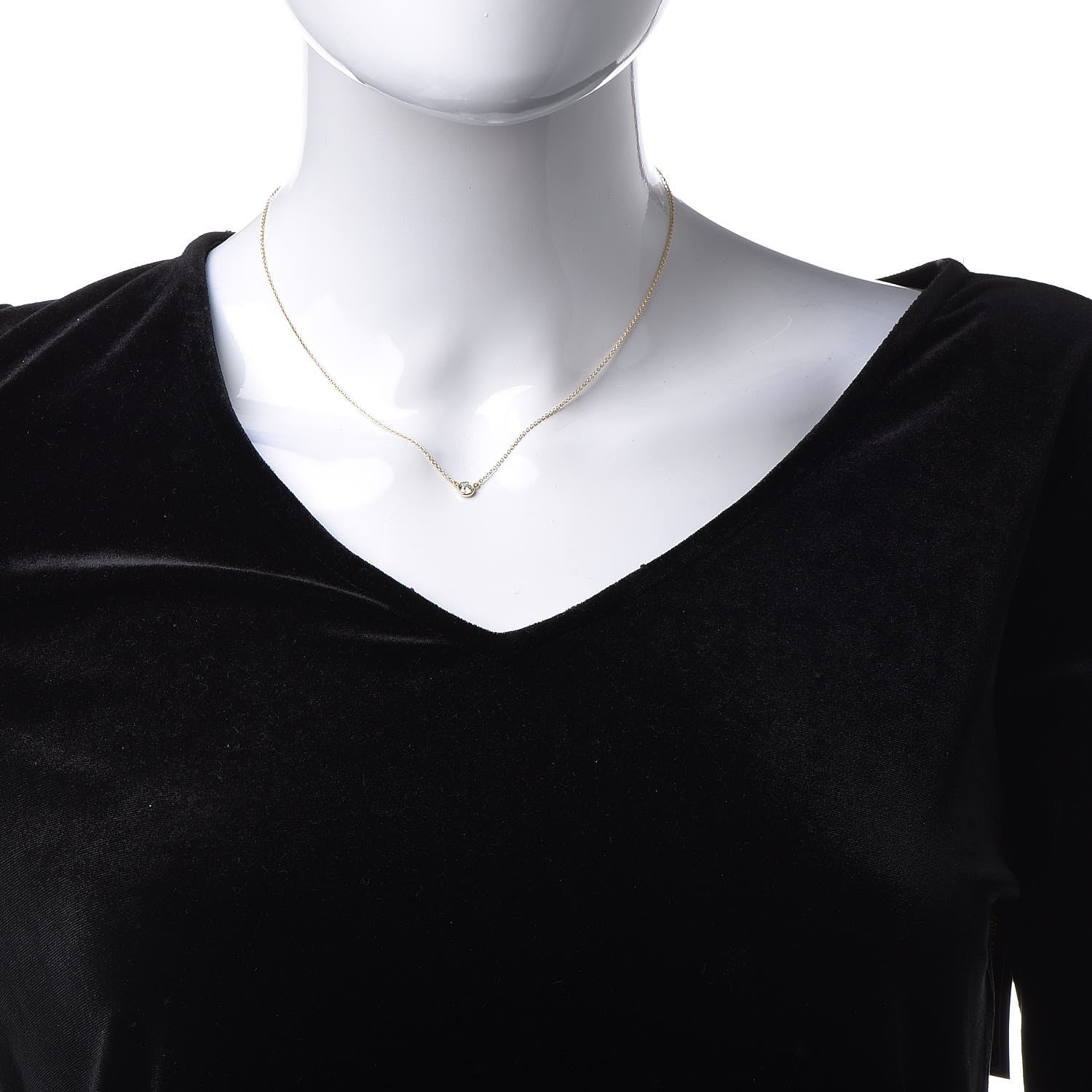 Tiffany 18K Yellow Gold Diamond .21ct Elsa Peretti Diamonds by the Yard Pendant Necklace 2 of 7