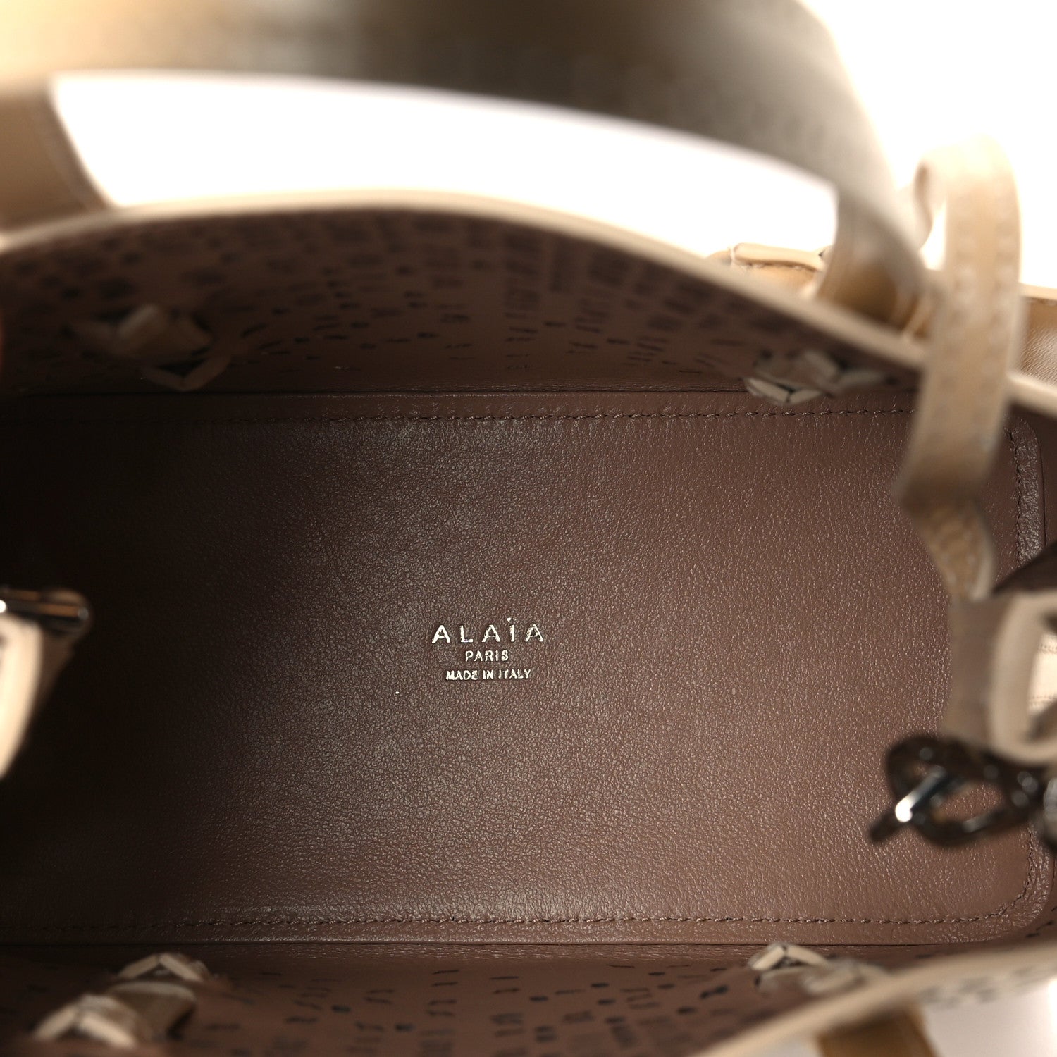 Alaia Palmelatto Calfskin Fiori Degrade Mina 20 Bag Sable 6 of 9