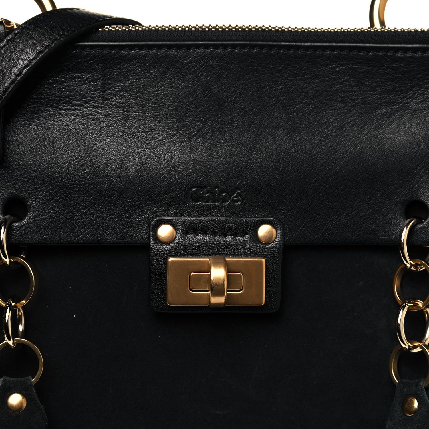 Chloe Calfskin Suede Small Jane Fringe Bag Black 8 of 20