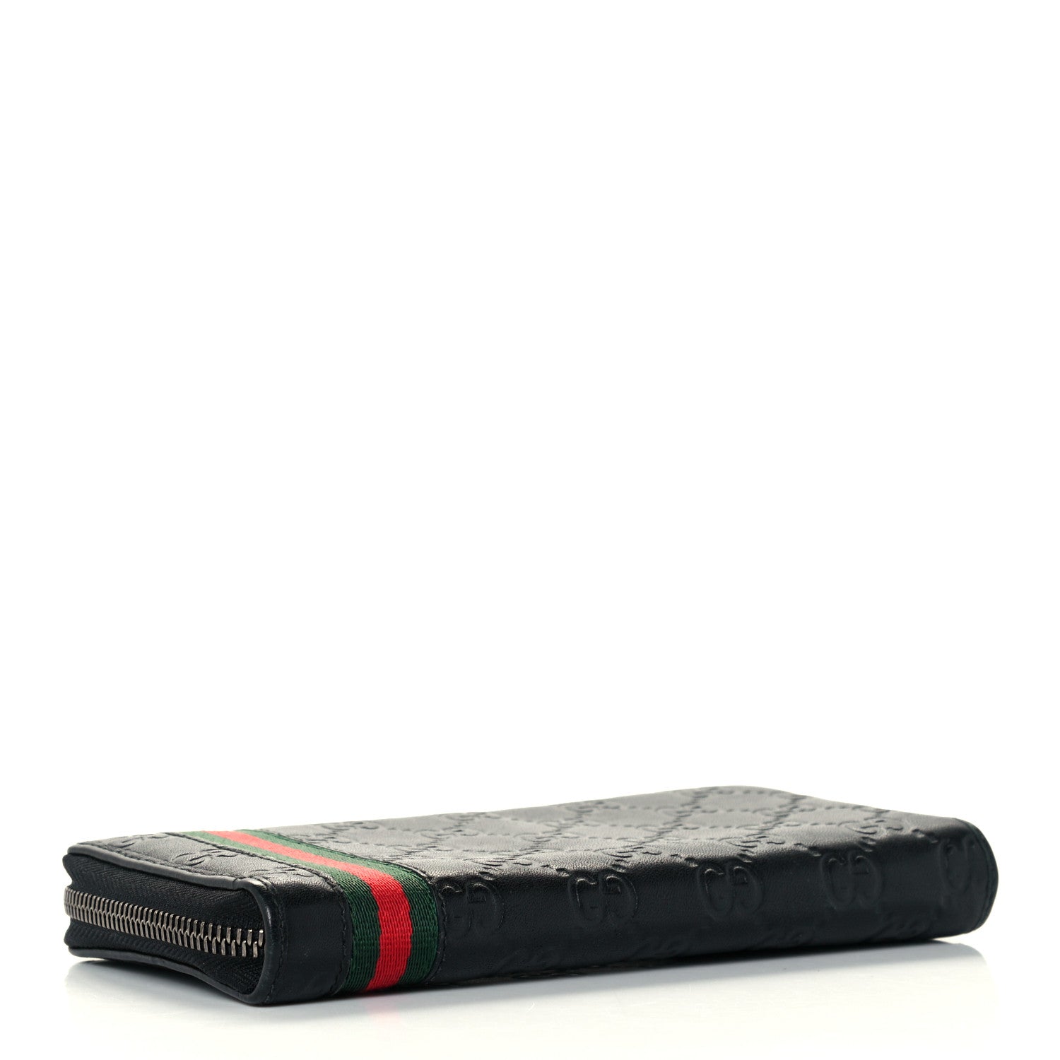 Gucci Guccissima Web Zip Around Wallet Black 4 of 9