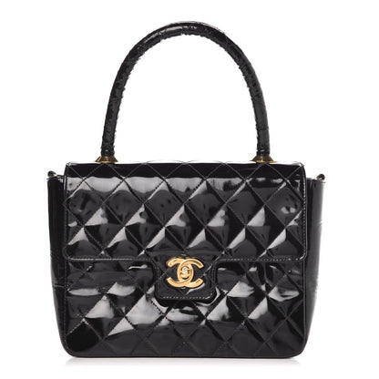 Chanel Patent Quilted Small Kelly Flap Bag Black 1 of 10