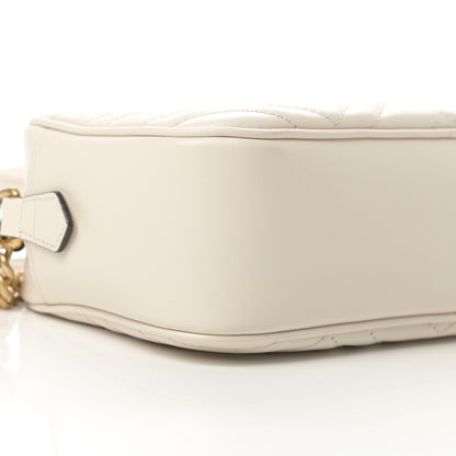 Gucci Calfskin Matelasse Small GG Marmont Chain Shoulder Bag White 9 of 12