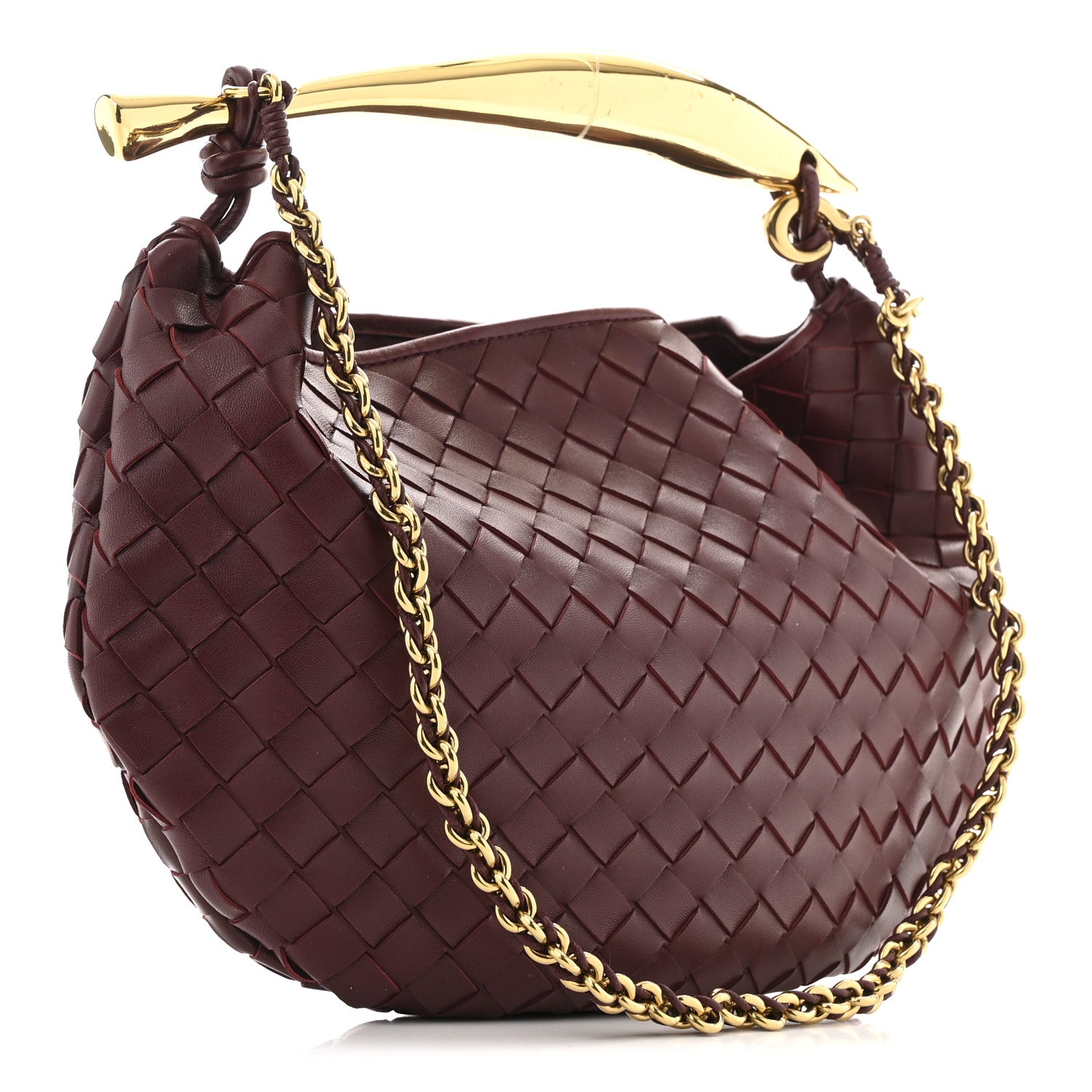 Bottega Veneta Nappa Intrecciato Sardine With Chain Bag Barolo 3 of 10
