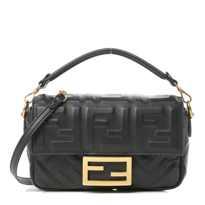 Fendi Nappa FF 1974 Embossed Mini Baguette Black 1 of 12