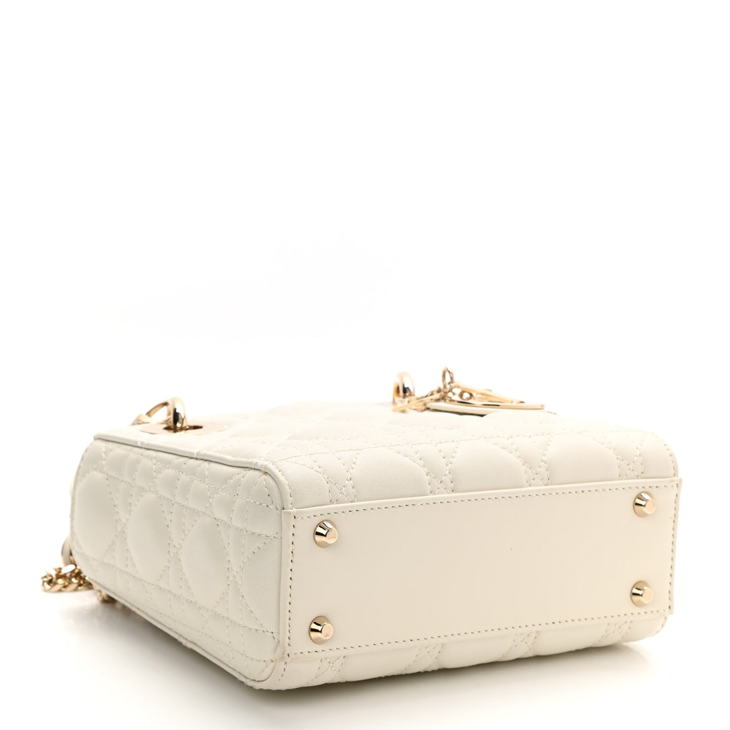 Lambskin Cannage Mini Lady Dior White