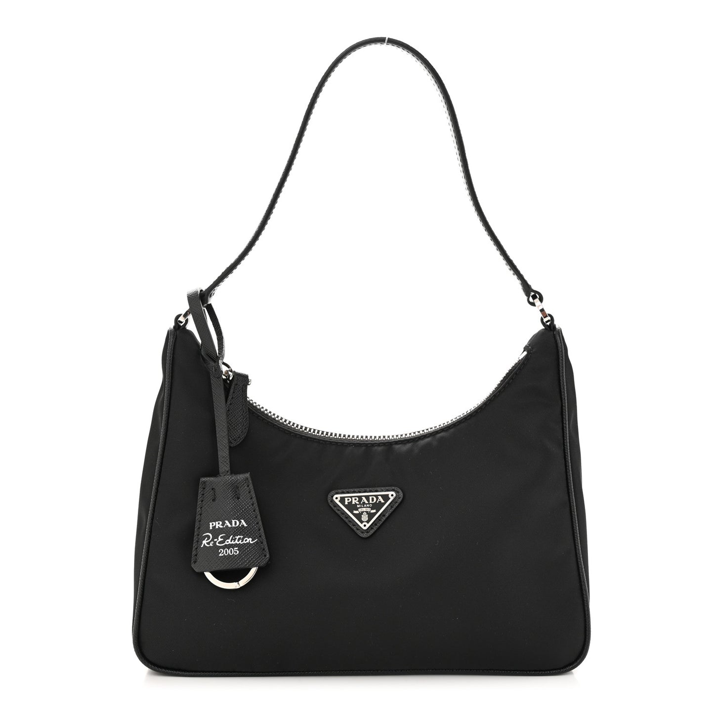 Tessuto Nylon Saffiano Mini Re-Edition 2005 Bag Black