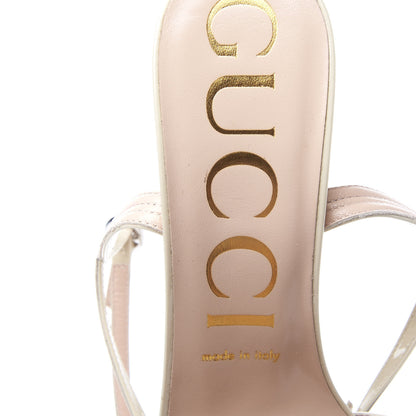 Gucci Vernice Crystal Sandals 38.5 Vintage White 8 of 10