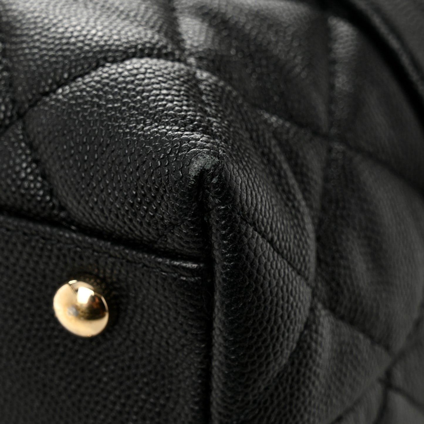 Caviar Quilted Rolled Up Tote Black