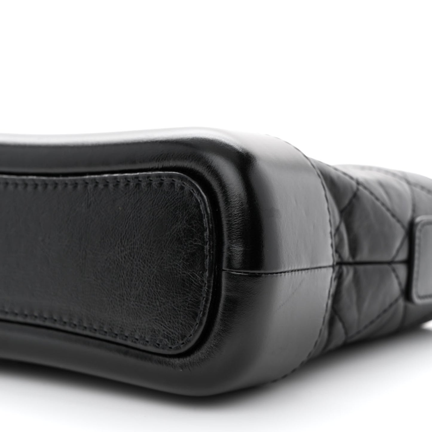 Aged Calfskin Quilted Small Gabrielle Hobo Black