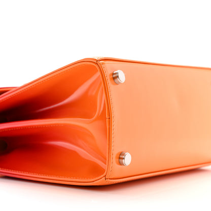 Salvatore Ferragamo Brushed Calfskin Airbrush Small Iconic Top Handle Bag Orange Multicolor 9 of 10