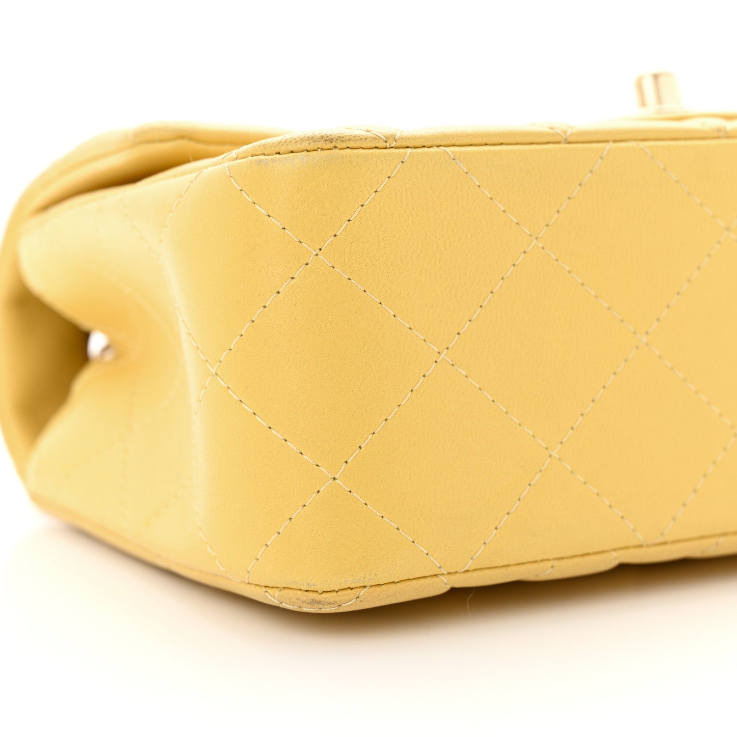 Chanel Lambskin Quilted Mini Rectangular Flap Yellow 10 of 17