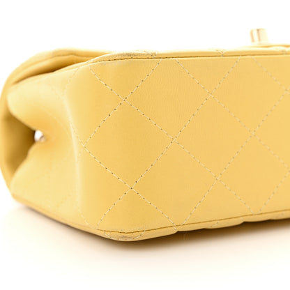 Chanel Lambskin Quilted Mini Rectangular Flap Yellow 10 of 17