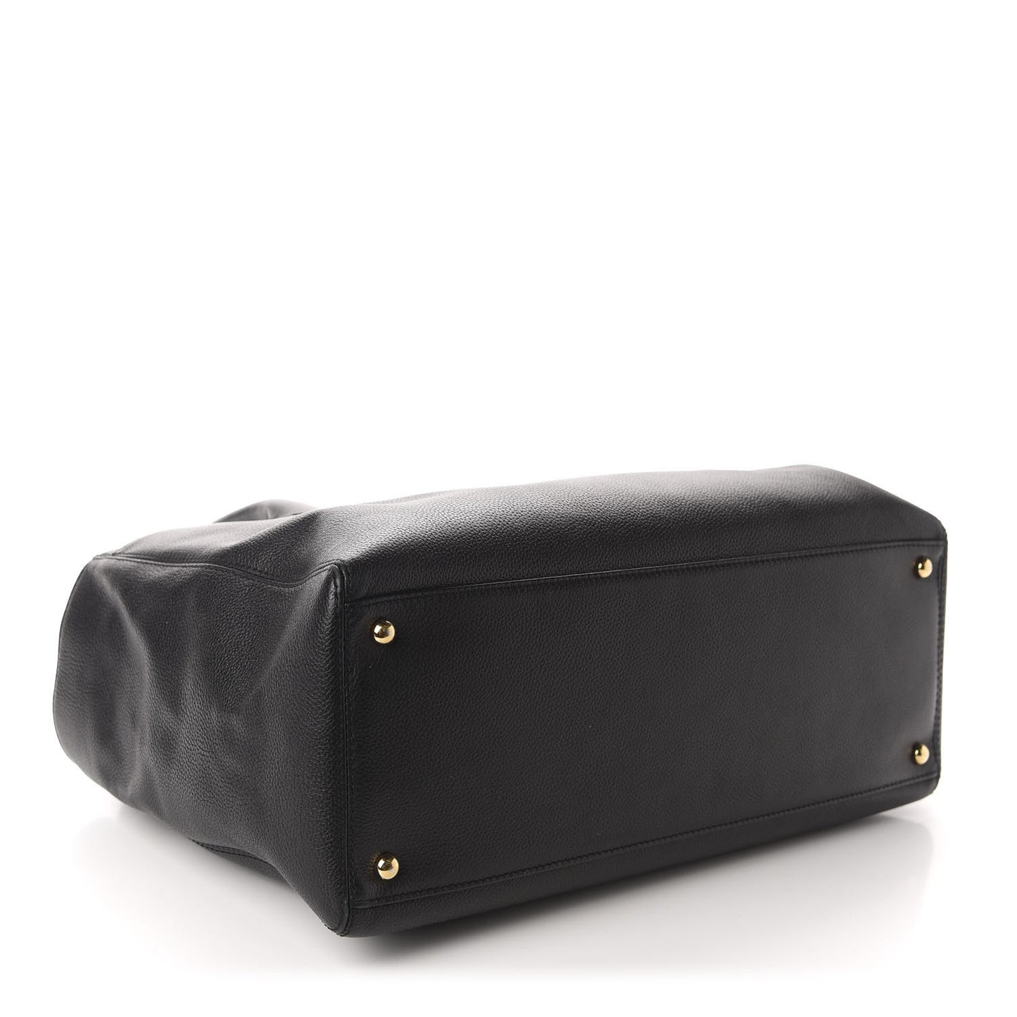 Calfskin Cerf Executive Shopper Tote Black