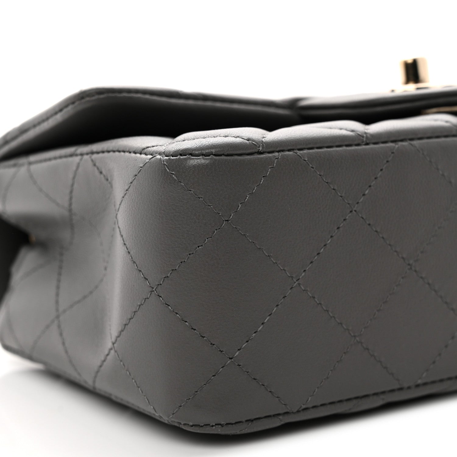Chanel Lambskin Quilted Mini Rectangular Flap Dark Grey 9 of 11