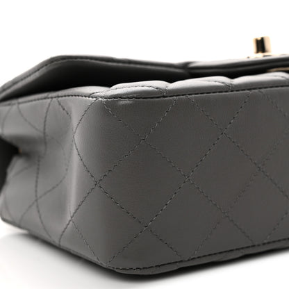 Chanel Lambskin Quilted Mini Rectangular Flap Dark Grey 9 of 11