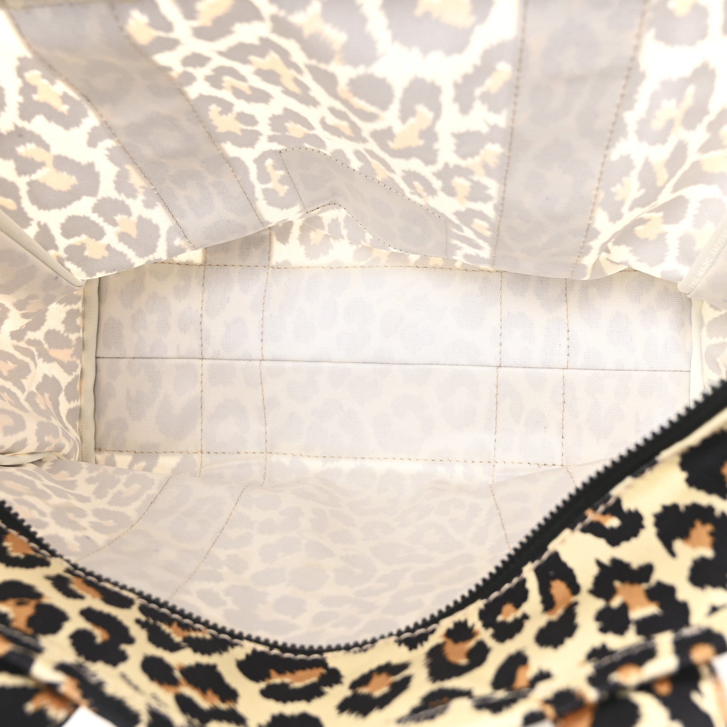 Marc Jacobs Cotton Canvas Leopard Print Large The Traveler Tote Bag 5 of 10