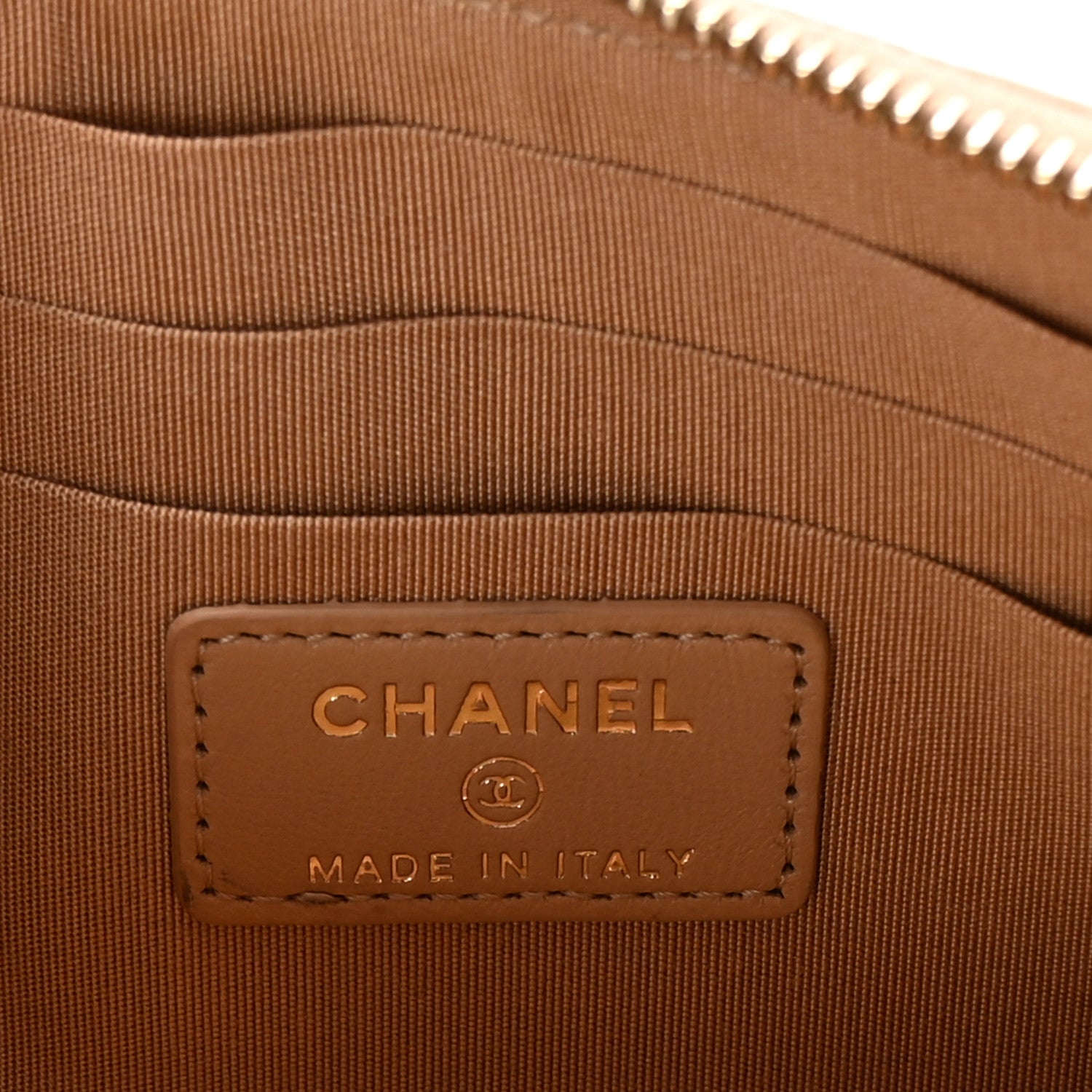 Chanel Lambskin Quilted Classic Zip Boy Pouch Beige 5 of 6
