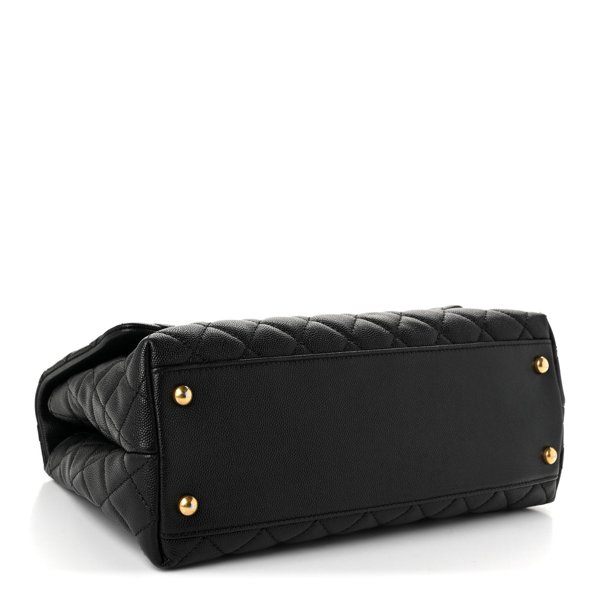 Caviar Quilted Small Coco Handle Flap Black