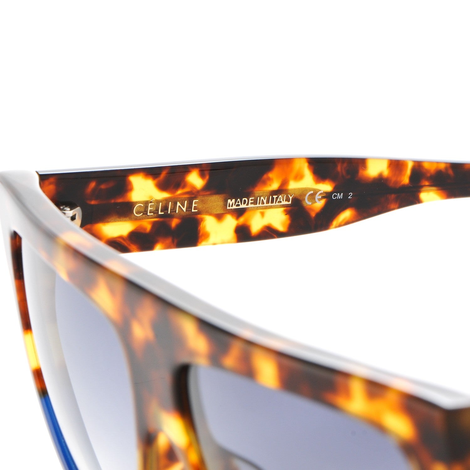 Celine Acetate Shadow Sunglasses CL 41026/S Tortoise Havana Blue 6 of 6
