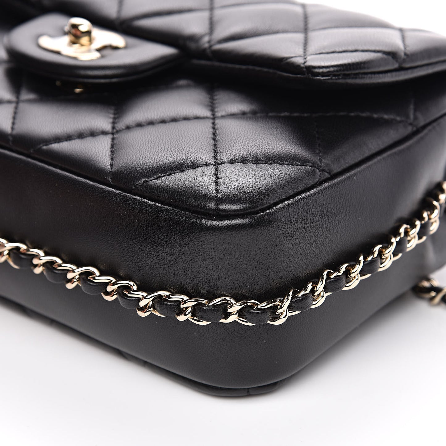 Lambskin Quilted Small My Precious Flap Black