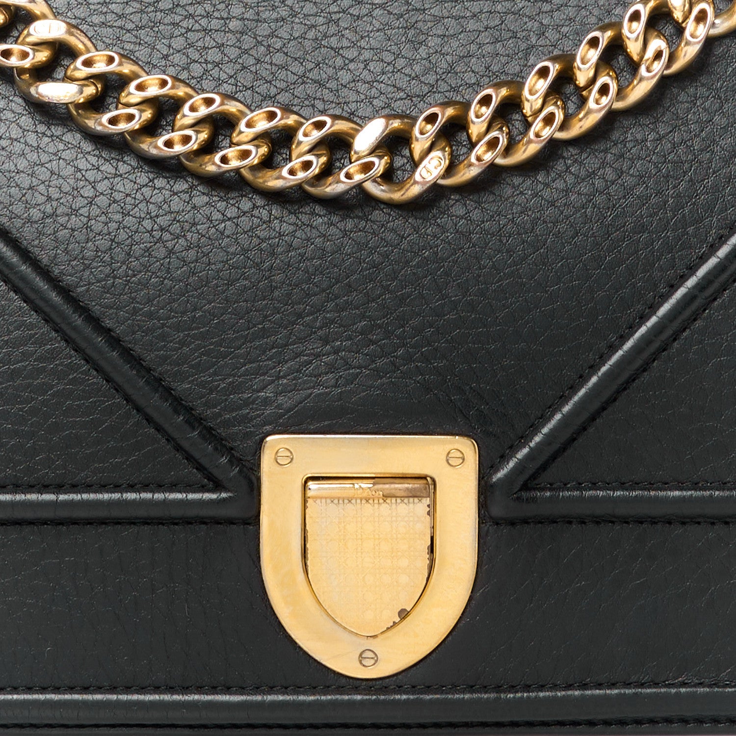 Christian Dior Grained Calfskin Medium Diorama Flap Bag Black 8 of 11