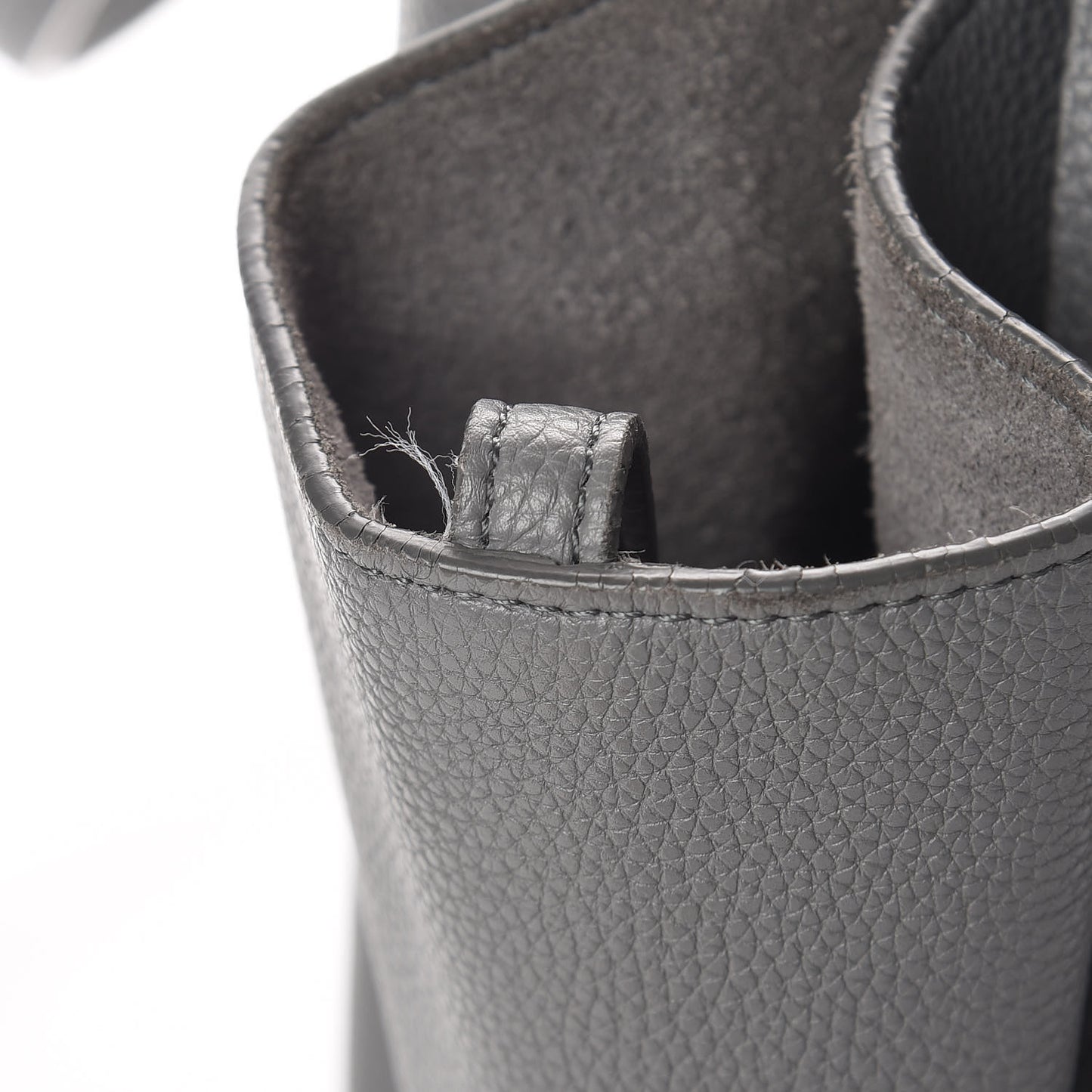 Baby Grained Calfskin Medium Tri-Fold Bag Grey