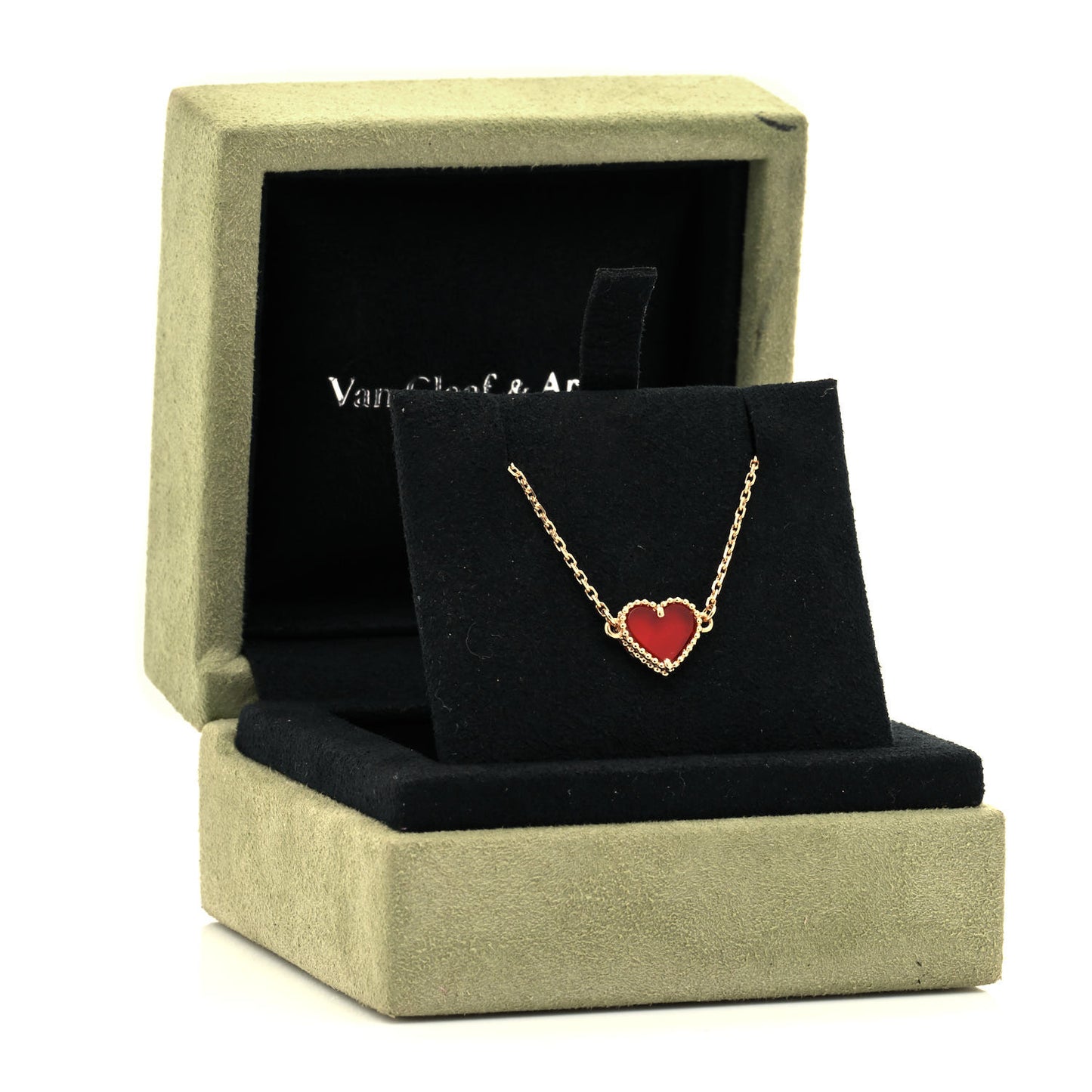 18K Rose Gold Carnelian Sweet Alhambra Heart Bracelet