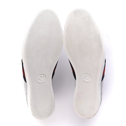 Gucci Glitter Fabric Studded Web Womens Sneakers 37 Silver 8 of 12